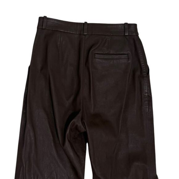 L'Academie Mila Brown Leather Bootcut Pants Size S - Picture 6 of 8